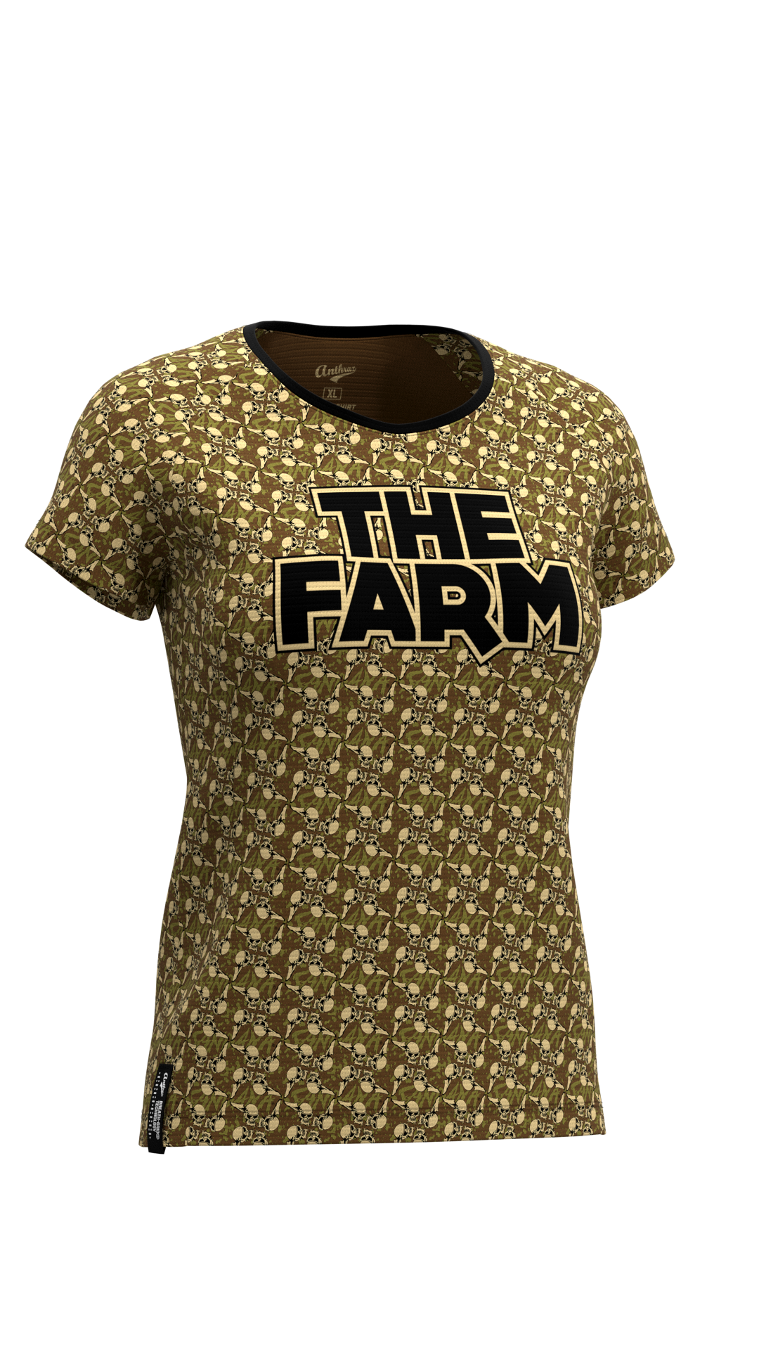 The Farm Women's Pro-Fit Tee - Sandana Brown Flying Skulls