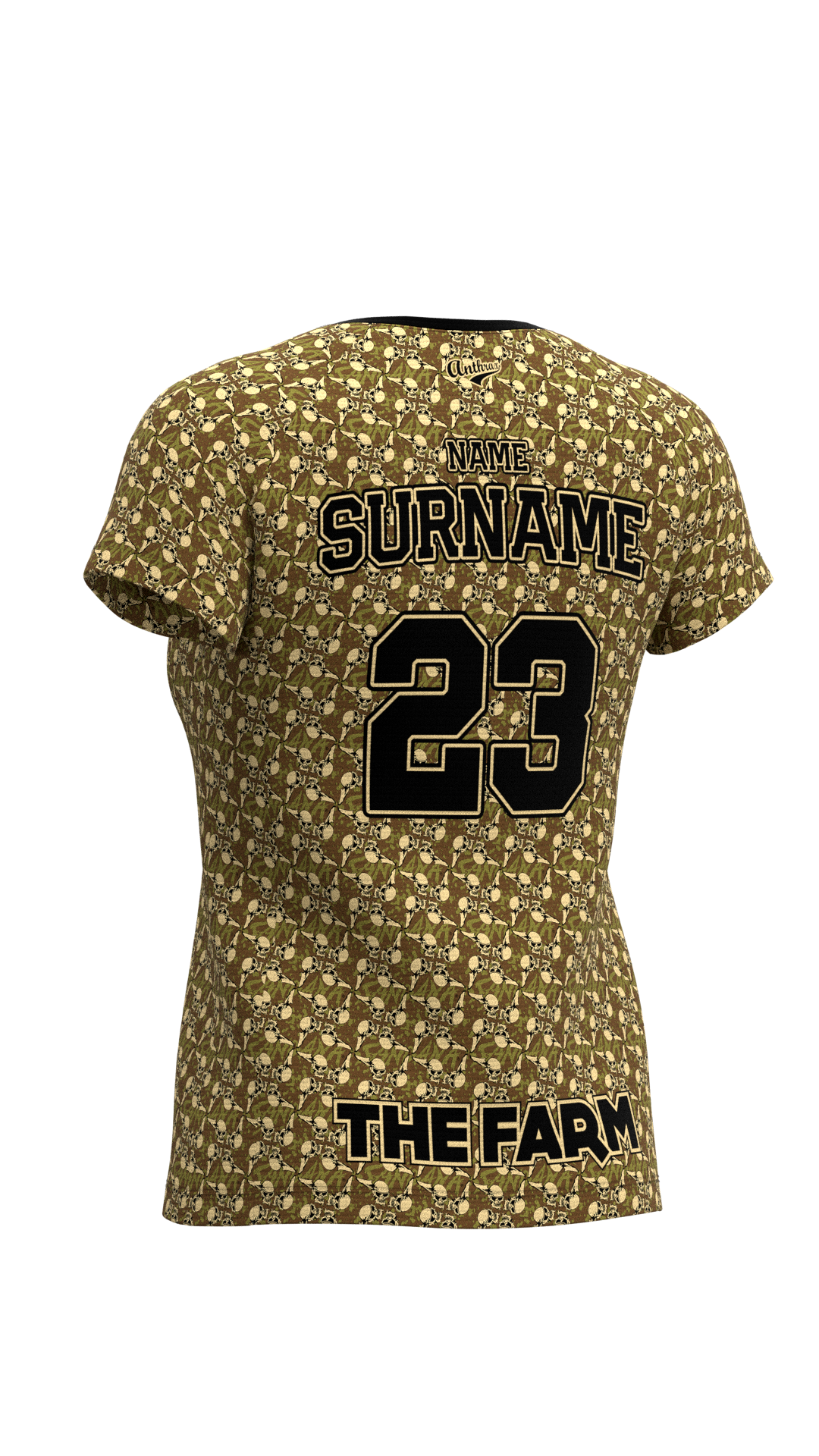 The Farm Women's Pro-Fit Tee - Sandana Brown Flying Skulls