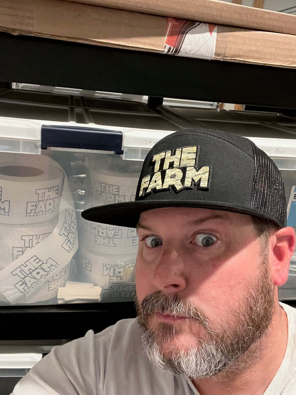 The Farm Netter Hat - All Black w/ Camo Logo