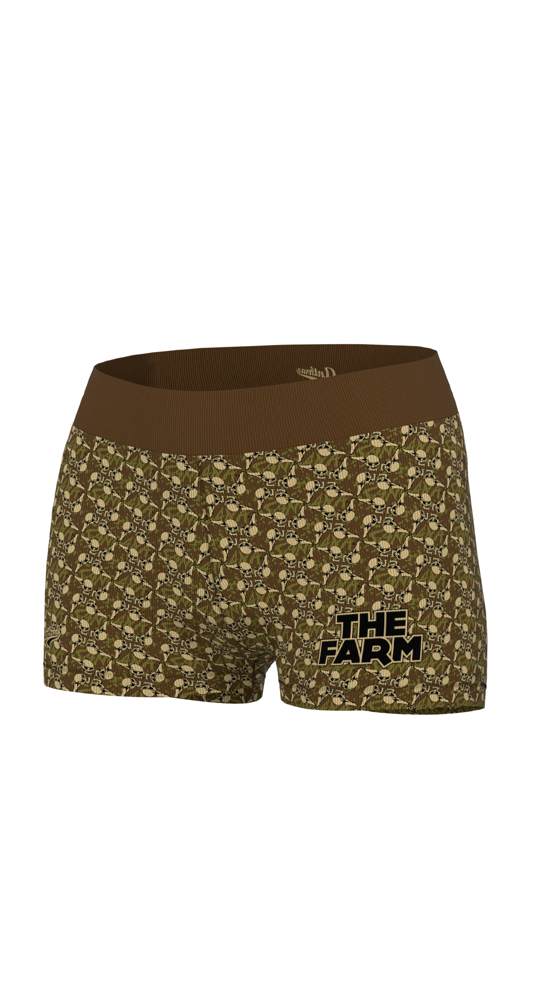 Women's The Farm Compression Shorts - Sandana Brown Flying Skulls