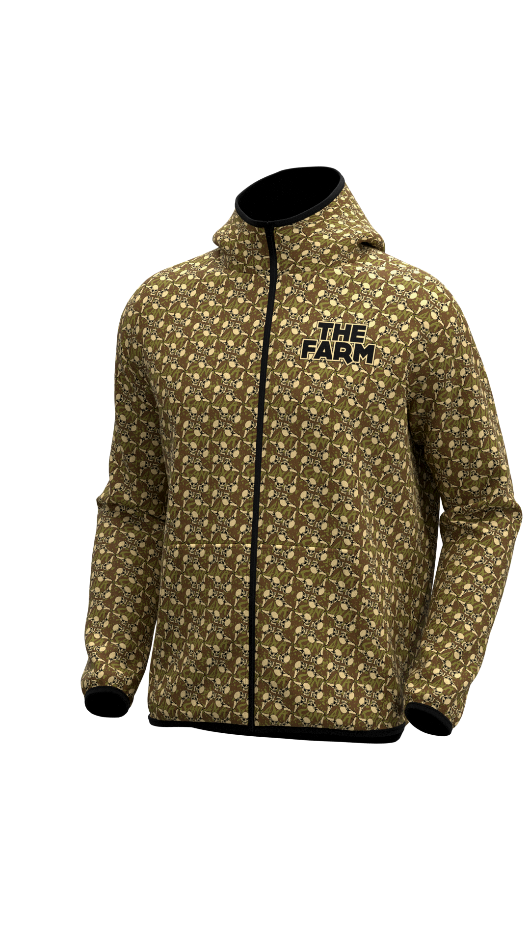 The Farm Zip Windstopper Hoody - Sandana Brown Flying Skulls