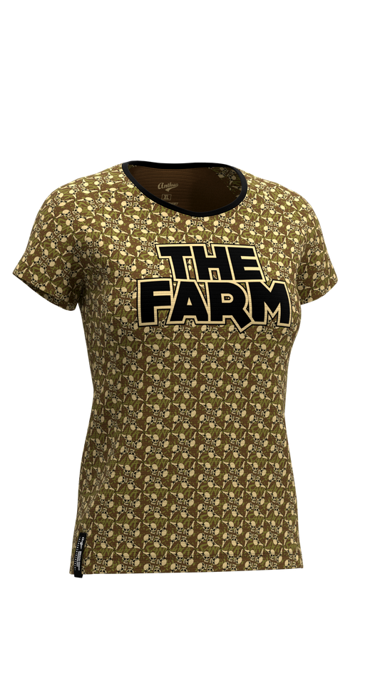 The Farm Women's Pro-Fit Tee - Sandana Brown Flying Skulls